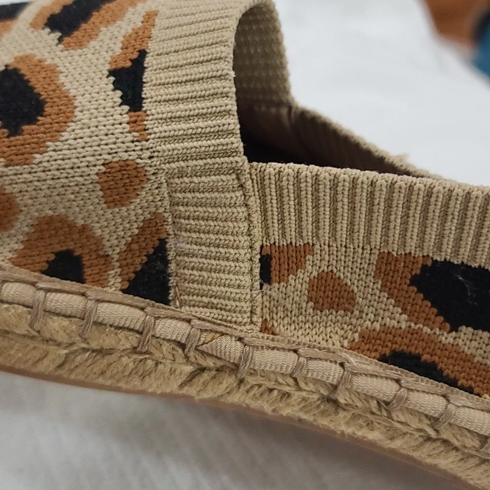 Deltan Womens Espadrille Loafers Shoes‎ Cheetah Design Size 7 EUC